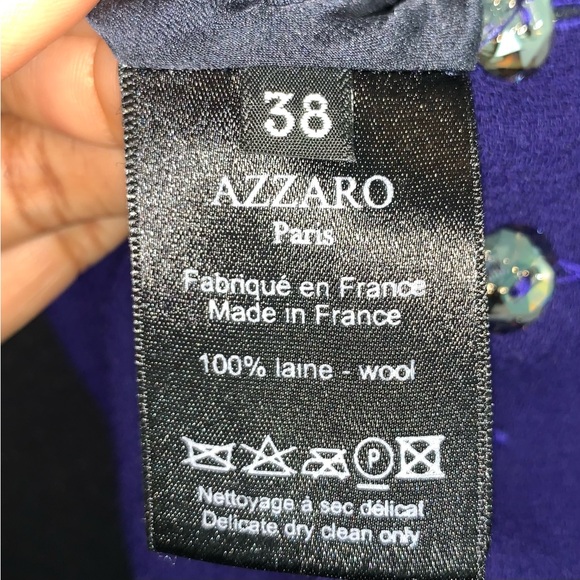 loris azzaro Paris VTG Dress Purple Glass Buttons Wool Vintage 38/ US 2 - Picture 8 of 8
